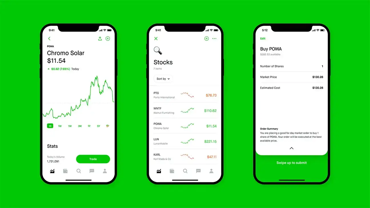 Mobile trading app