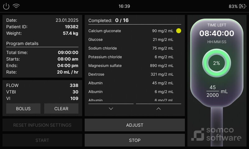 Medical Device Screen