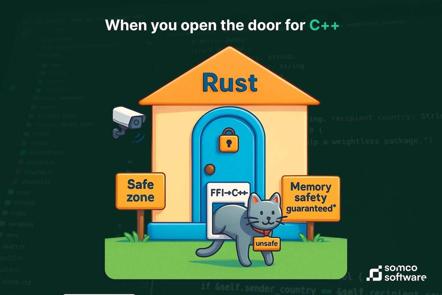 C++ and Rust togheter /></p>
<h2><strong>Q:</strong> Is Rust as cross-platform as C++?</h2>
<p class=